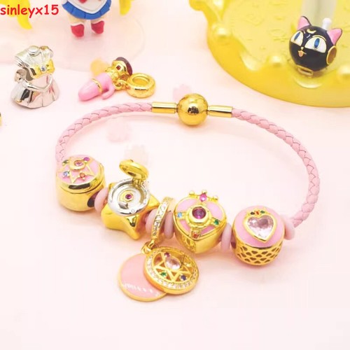 Sailor Moon Flip Music Box Beads Silver/gold Charm Diy Gift Only Beads - Picture 4 of 8