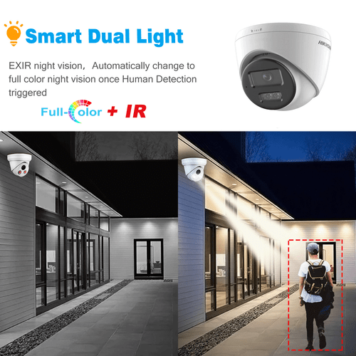 Hikvision 4CH 4K 8MP Smart Hybrid Light CCTV System POE IP Camera Mic ColorVu IR - Picture 5 of 28