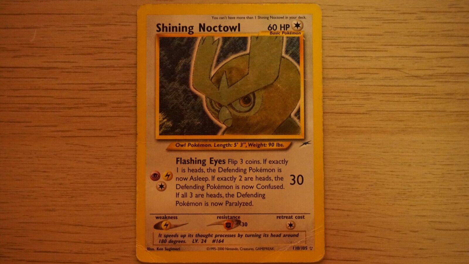 Pokémon TCG Shining Noctowl Neo Destiny 110 Holo Unlimited Shiny Holo Rare