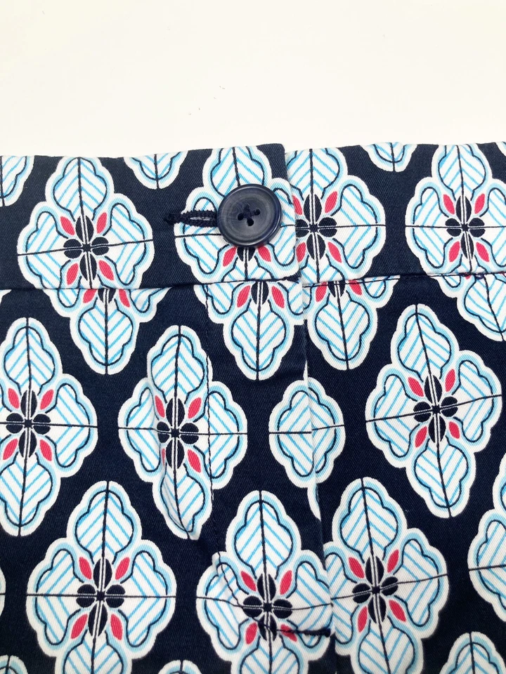 Pantalones Cortos Crown & Ivy Azul Marino Floral Frente Plano Algodón Pantalones Cortos Para Mujer Talla 12 P Foto 4 de 4