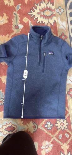 Patagonia Better Sweater Jacket Boys M 10 Blue Fleece Quarter Zip Youth - Picture 7 of 8