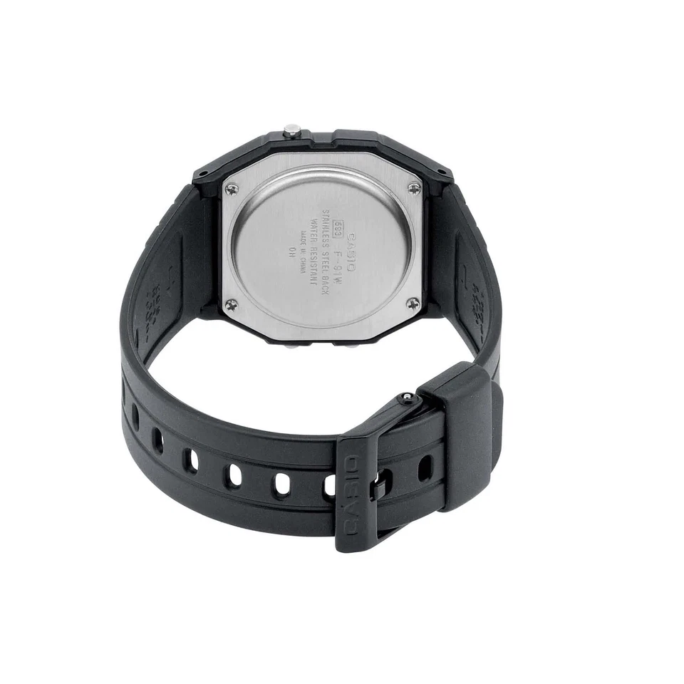 CASIO F-91W-1YEG,Digitaluhr,Armbanduhr,Uhr,schwarz,Unisex, Retro,Casual,NEU - Bild 2 von 2
