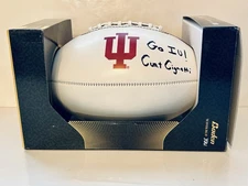 CURT CIGNETTI Signed INDIANA HOOSIERS AUTOGRAPHED FOOTBALL IU AUTO Beautiful!