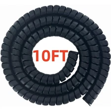 3/4in Hydraulic Hose Spiral Wrap 10ft Wire Protector Cover Guard Cable Organizer