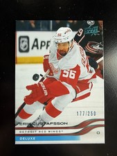 2025-26 UD Series 2 Erik Gustafsson Young Guns Deluxe #312 /250 Red Wings