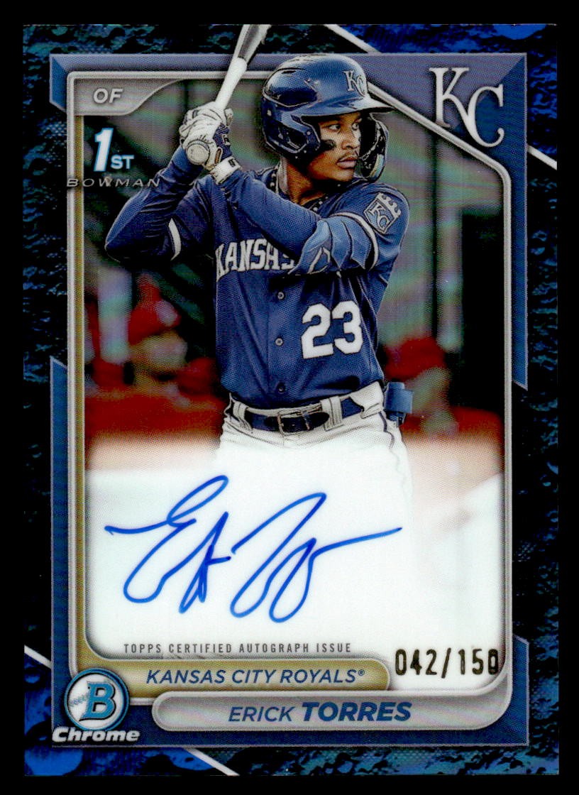 2024 Bowman #CPA-ET Erick Torres Chrome Prospects Auto Blue Lunar #/150