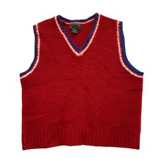 Vtg Y2k Abercrombie  Fitch Sweater Vest Unisex Academia Wool Red Pullover Mediu