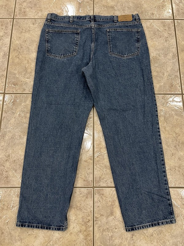 Eddie Bauer Vtg Y2K Mens Relaxed Fit Denim Blue Jeans 42X32 100% Cotton 3036
