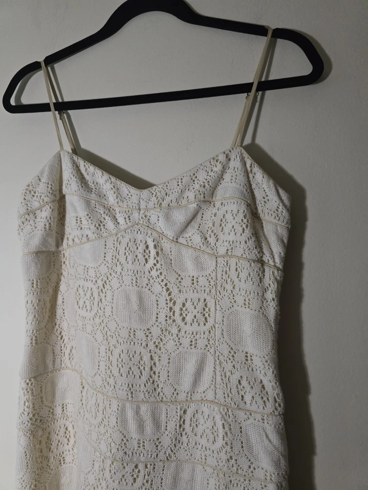 To The Max Lace Trim Knit Dress Romantic Feminine Balletcore NWOT Cream Size 6 - Image 4 of 4