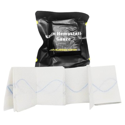 TCCC Kaolin Compression Hemostatic Gauze Bandage Emergency Outdoor Kaolin Gauze
