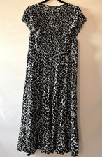 Old Navy Womens Black Short Ruffle Sleeve Floral Tiered Smocked Midi Dress 2XL