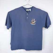 Vintage 90's Daffy Duck Taz Bugs Shirt Thats All Folks Looney Tunes Henley Shirt