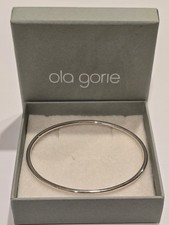 Ola Gorie Large Oval Silver Bangle Boxed