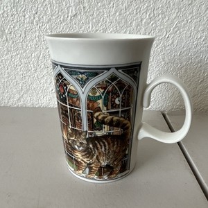 Dunoon Christmas Cats Stain Glass Windows Coffee Cup Mug