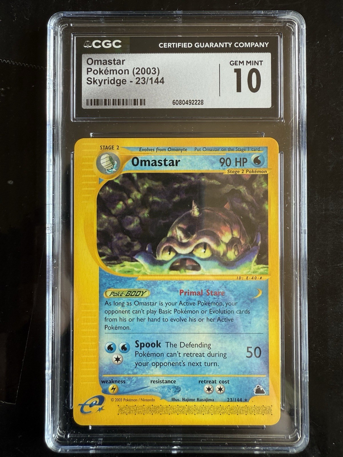 Pokemon Omastar Skyridge 23/144 Non Holo Rare CGC 10