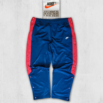 Nike Tear Away Trackpants Navy Red Snap Button Vintage XXL XXXL FA15