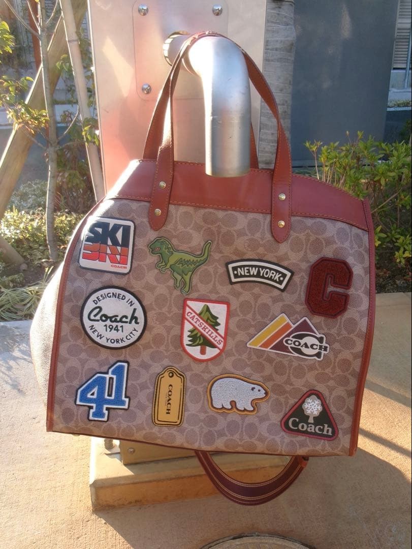 Coach Patchwork Leather Tote Bag Adjustable Strap… - image 1