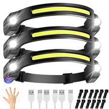 JIASESCS Stirnlampe LED Wiederaufladbar,3 Pac...