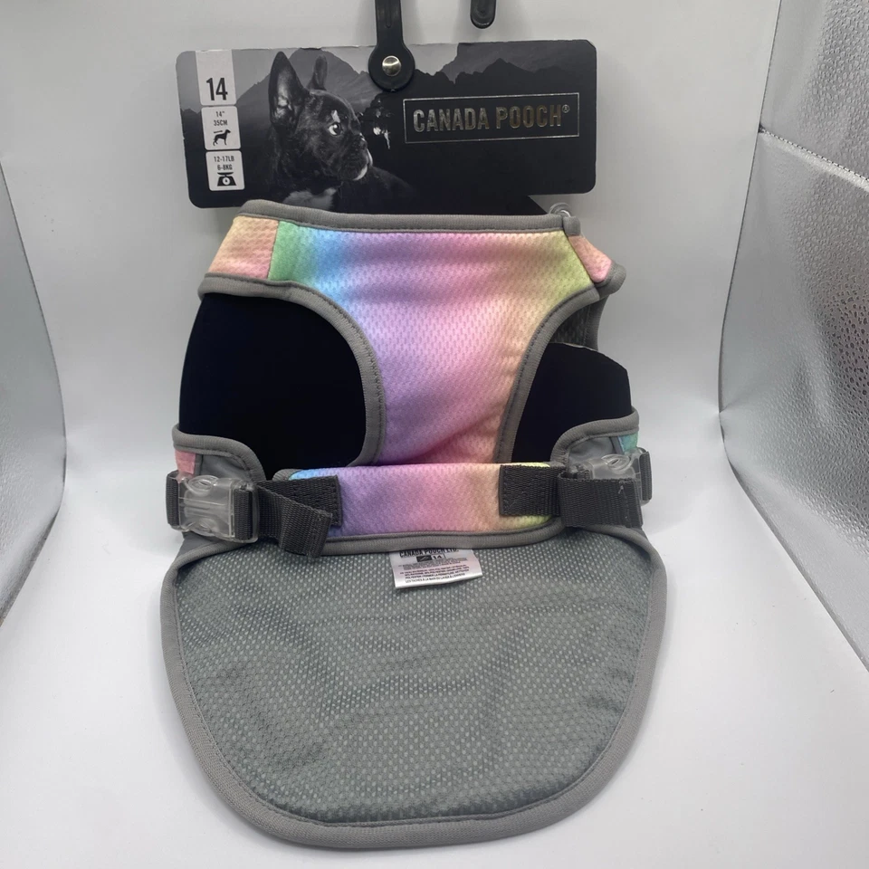 Canada Pooch Chill Seeker Cooling Vest Rainbow Mesh Harness Summer Jacket NWT - Image 2 of 4