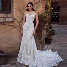 Sweetheart Mermaid Wedding Dresses Elegant Sleeveless Princess Bridal Gowns