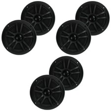 BOSS Audio MR6B 6.5 Inch 180W Dual Cone Black Marine Audio Speakers 6 Pack