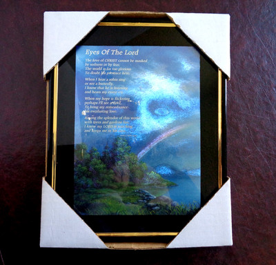 Religious Framed Poetry Picture Print Eyes Of The Lord by Patricia Hacker-Harber