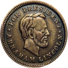 Abraham Lincoln Andrew Johnson Political Patriotic Civil War Token R7 BRASS