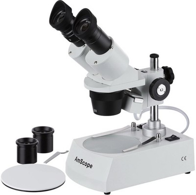 AmScope 20X-40X-80X Binocular Stereo Microscope Dual Illumination Multi-Use