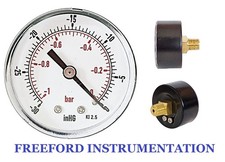 Vacuum Gauge New Boxed 50mm -1/0 Bar -30"Hg/0   1/4 BSPT Back Connection