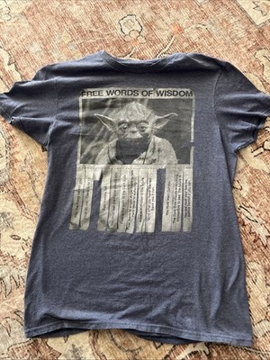 Star Wars Jedi Master Yoda Free Words of Wisdom,  Size Small, Blue T-Shirt