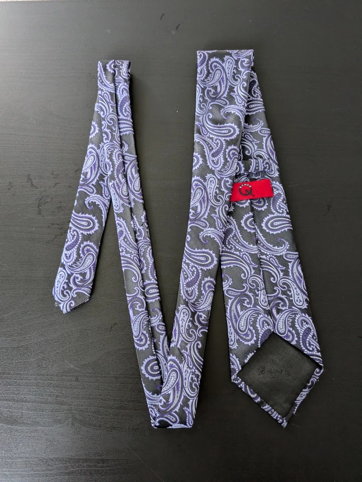 CORBATAS DE CUELLO PAISLEY MORADAS MARCA Q CORBATA DE DISEÑADOR ITALIA Foto 4 de 4