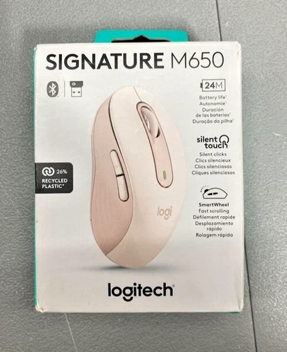 Logitech - Signature M650 Wireless Scroll Mouse with Silent Clicks - Rose