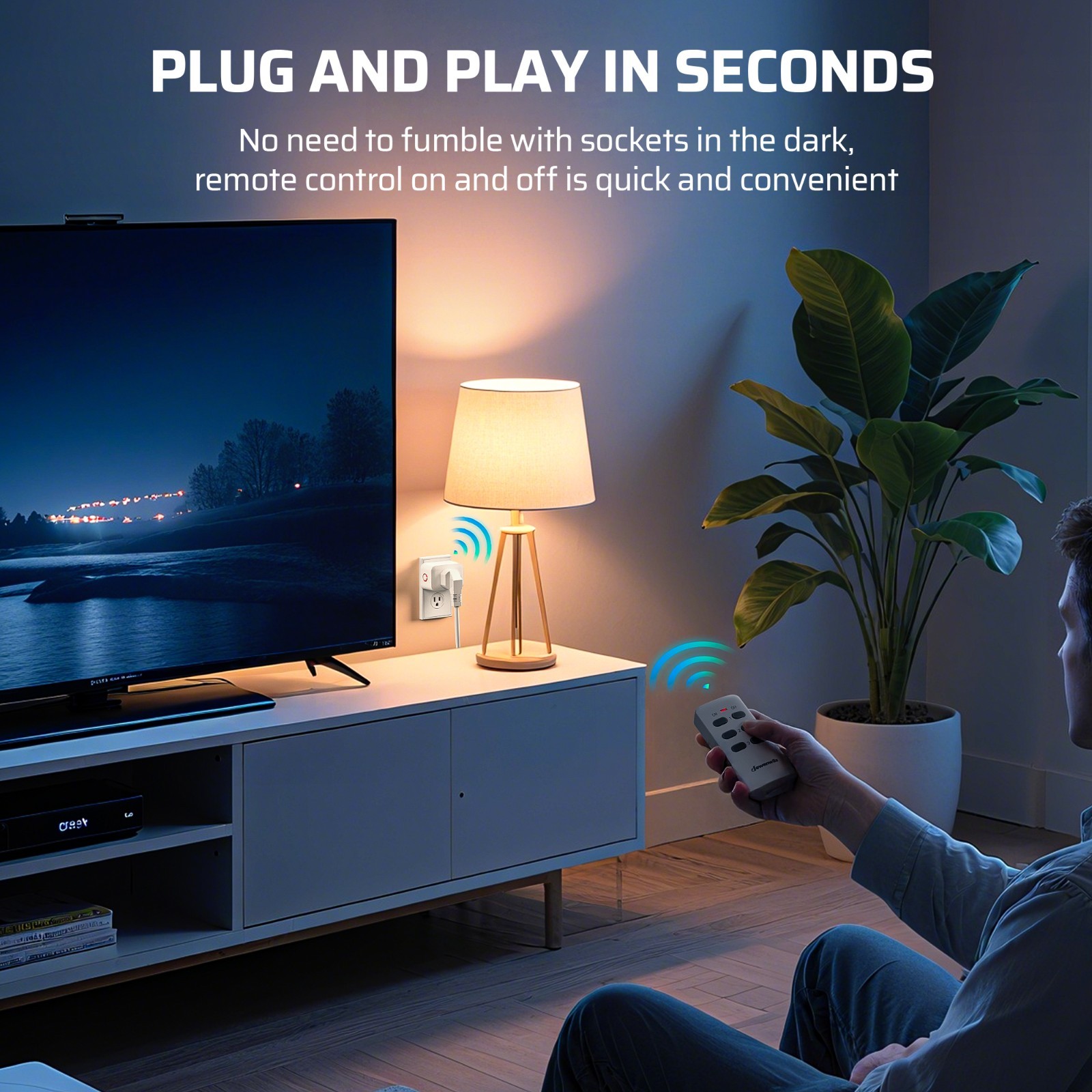 DEWENWILS Wireless Remote Control Outlet Switch, 3 Outlets 1 Remote, 100FT RF