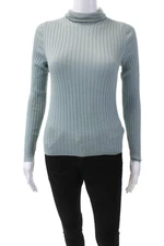 Avon Celli Womens Cashmere Turtleneck Ribbed Knit Top Blue Size EUR 42