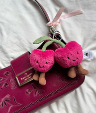 Jellycat Amuseables Cherries Plush Bag Charm - Keychain Cute Soft Toy Gift - NWT