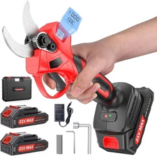 21V Electric Pruning Shears 2Pcs Motor Rechargeable Batteries Pruner LCD Display