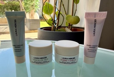 Laura Mercier Pure Canvas Primer (5ml x 2) & Body Serum (8ml x 2) - Neu & Versiegelt