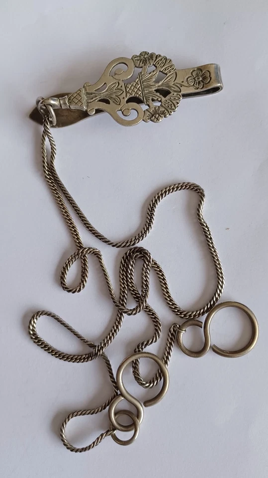 ancienne Chatelaine en argent poinçon tête de Minerve - Photo 3/4