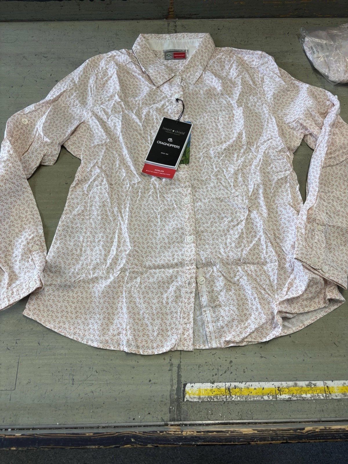 Craghoppers Insect Shield Nosilife Gisele Shirt Women's M Long Sleeve Sun Hiking