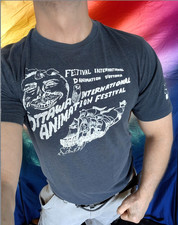 MEN'S TSHIRT: Ottawa International Animation Festival Canada Grey MEDIUM M