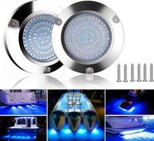 90led Boat Marine Led Underwater Lights,Stainless Steel IP68 Waterproof Blue