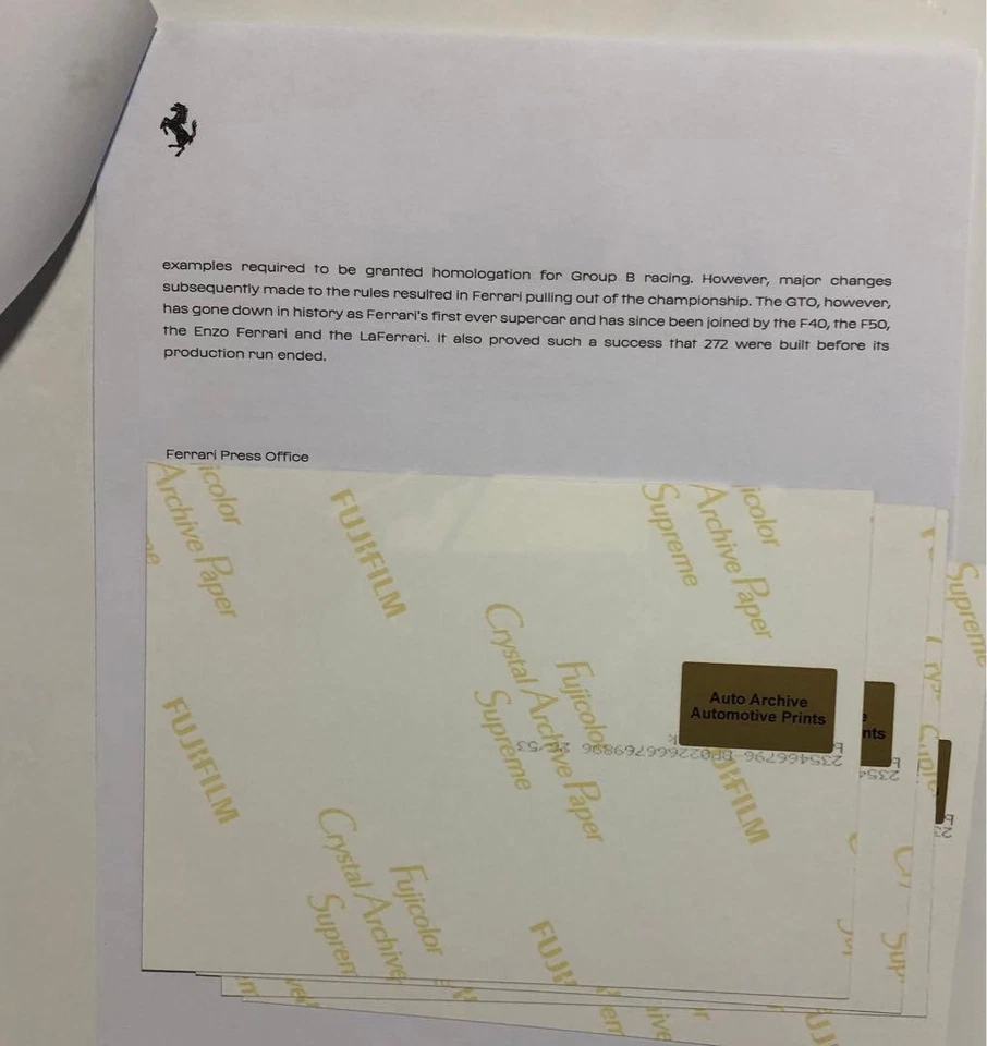 Ferrari 288 GTO 40 Aniversario GTO Legacy Tour 2024 Materiales de Prensa Foto 2 de 2