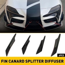 4pcs Glossy Black Car Bumper Fin Canard Splitter Diffuser Valence Spoiler Lip Us