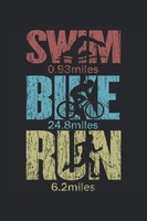 Triathlon Notizbuch A5 Retro - Schwimmen Radfahren Laufen, Sporttagebuch