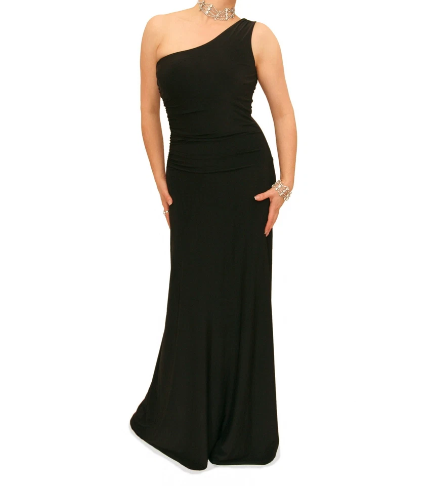 Robe Maxi Longue De Soirée À Une Épaule Bleue - Photo 1/1
