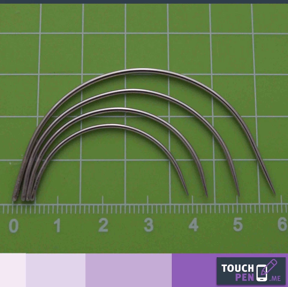 4er Set gebogene Nadeln Polsternadeln Nähnadeln Sattlernadeln rund Leder NEU  - Bild 4 von 4