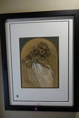 Alphonse Mucha Lithographie Größe 50 x 70 cm ! Sign , Limitiert, Nass