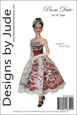 Prom Date Doll Clothes Sewing Pattern for 16" Tyler Wentworth Dolls Tonner