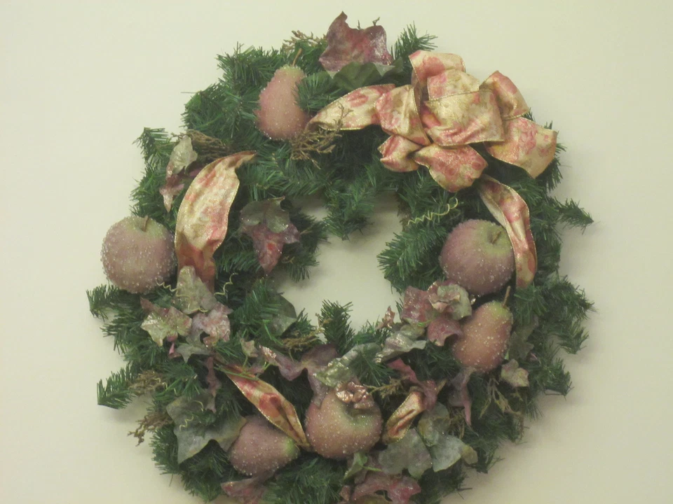 Otoño Invierno Elegante Guirnalda Vacaciones Navidad 24 pulgadas Peras Manzanas Cinta  Foto 2 de 4