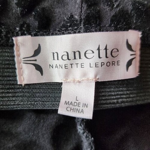 Nanette Lepore Velvet Animal Print Black Pull-On Crop Ankle Skinny Pants Large - Picture 6 of 7